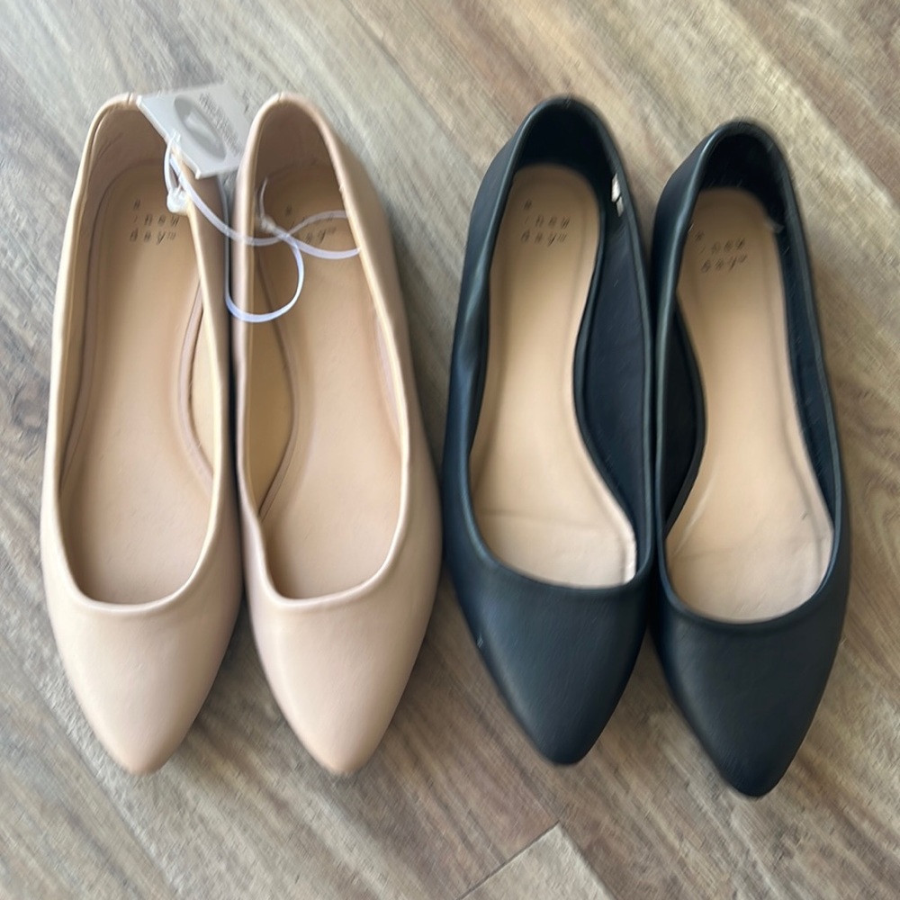 2 pairs of ballet flats, size 8.5
